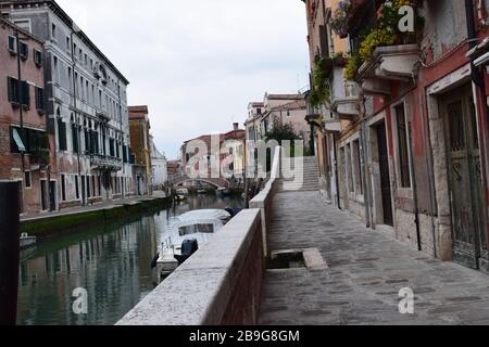 Leere Straßen Italiens. Epidemische Situation Stockfoto