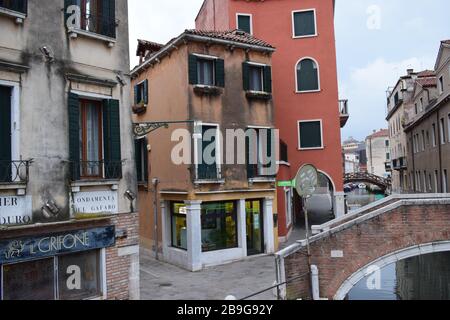 Leere Straßen Italiens. Epidemische Situation Stockfoto