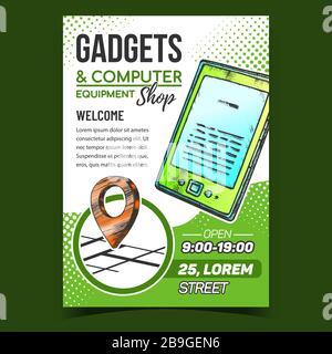 Gadgets Und Computer Shop Werben Für Poster Vector Stock Vektor