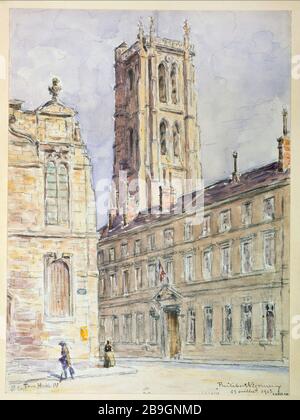 Clovis Tower und das Lycee Henri IV, 29. Juli 1913 Philibert Vigoreux (1860-1933). Tour Clovis et le lycée Henri IV, 29 Juillet 1913. Aquarelle avec haut de fusain, 29 juillet 1913. Paris, musée Carnavalet. Stockfoto