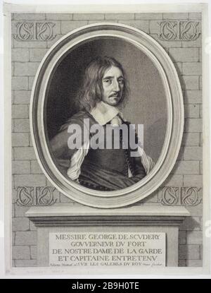 GEORGES DE SCUDERY Robert Nanteuil (1623-1678). "Georges de Scudéry". Tiefdruck. Paris, musée Carnavalet. Stockfoto