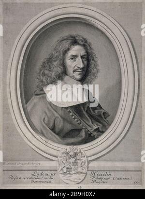 LOUIS HESSELIN Robert Nanteuil (1623-1678). 'Louis Hesselin', 1658. Tiefdruck. Paris, musée Carnavalet. Stockfoto