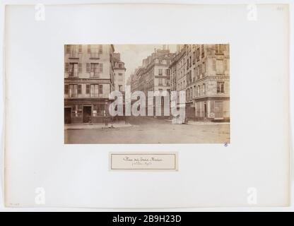 PLATZ DREI-VERHEIRATET, FÜR DIE BRÜCKE NEUN, 1. Bezirk, PARIS Place des Trois-Maries, vue pry du Pont-Neuf. Paris (Ier arr.), 1865-1865. Photographie de Charles Marville (13-1879). Paris, musée Carnavalet. Stockfoto