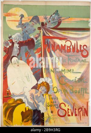 Gratwanderung, 25 RUE FONTAINE SEVERIN Maurice Louis Henri Neumont (1860-1930). Imprimerie Chardin. Funambaules, 25 Rue Fontaine, Séverin. Affiche. Lithographie couleur, 1898 und 1900. Paris, musée Carnavalet. Stockfoto