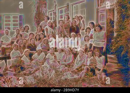 Nahalal. Landwirtschaftliche Schule für Mädchen. Gruppe von Schülerinnen. 1920, Israel, Nahalal Stockfoto