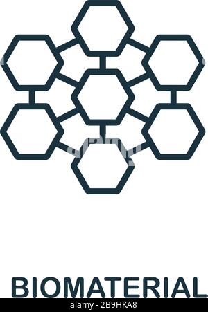 Symbol für Biomaterial. Einfaches Linienelement aus der Sammlung von Biotech-Symbolen. Gliederungssymbol für Vorlagen, Software und Infografiken Stock Vektor