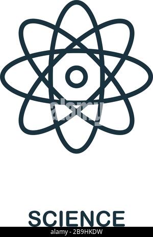Symbol für Wissenschaft. Einfaches Linienelement aus der Sammlung von Biotech-Symbolen. Gliederungssymbol für Vorlagen, Software und Infografiken Stock Vektor