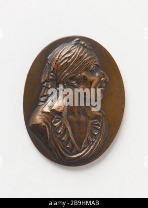 Jean-Paul Marat (1743-1793), Mitglied des Konvents Anonyme. Jean-Paul Marat (1743-1793), député à la Convention. Cuivre repoussé. Paris, musée Carnavalet. Stockfoto