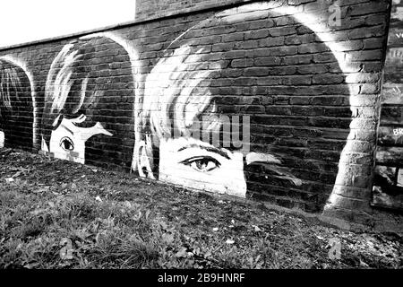 Wandgemälde der Beatles in Liverpool, England, Großbritannien Stockfoto