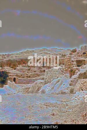 Ausgrabungen am Ophel. Verlauf der Stadtmauer in der Nähe von Teich Siloah. 1900, Jerusalem, Israel Stockfoto