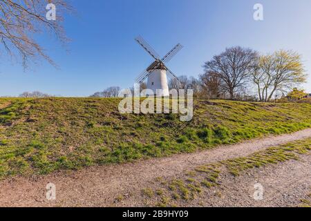 Krefeld-Traar - Frontansicht zur Egelsberg-Mühle im Frühjahr, Nordrhein-Westfalen, Deutschland, 22.03.2020 Stockfoto