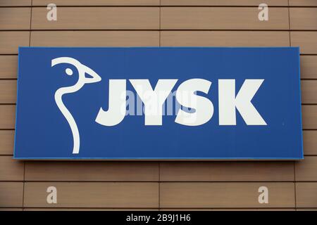 Zgorzelec, Polen. März 2020. Jysk Logo in einem ihrer Geschäfte in Zgorzelec zu sehen. Kredit: Karol Serewis/SOPA images/ZUMA Wire/Alamy Live News Stockfoto