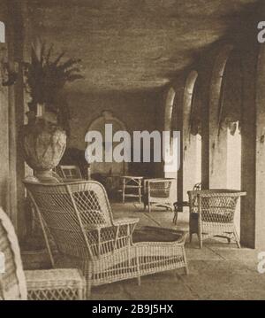 Villa Maria auf den Dünen, Southampton, Long Island, New York. Innen von Loggia. E.P. Mellon, Architekt (1919) Stockfoto