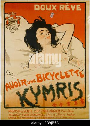 SÜSSER TRAUM, HABEN SIE EIN FAHRRAD Cymries, 2 BD EMILE AUGIER, PARIS Jules Alexandre Grün (1860-1938). Imprimerie Chaix. Doux Rêve, avoir une bicyclette Kymris, 2 Boulevard Emile Augier, Paris. Affiche. Lithographie couleur, 1898. Paris, musée Carnavalet. Stockfoto