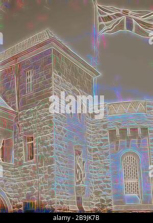 Union Jack fliegen zum ersten Mal über das Government House. 1920, Jerusalem, Israel Stockfoto