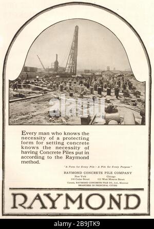 Raymond. Raymond Concrete Pile Company, 140 Cedar Street, New York (1921) Stockfoto