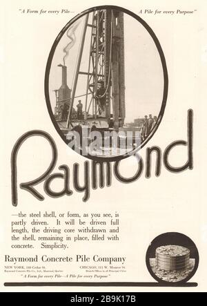 Raymond. Eine Form für jeden Haufen, ein Haufen für jeden Zweck. Raymond Concrete Pile Company, New York, 140 Cedar St. (1922) Stockfoto