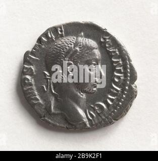 Denarius Alexander Severus 229 Monnaie romaine. Denier d'Alexandre Sévère. Argent, 229. Paris, musée Carnavalet. Stockfoto