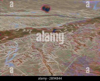 Luft Ansichten von Palästina. Flying South über den Jordan Rift. Jordan's gewundenen Verlauf. Eine silberne Band beschreibt Kreise und dreht sich mit Kreuzung des Jabbok in Distanz. 1931 Stockfoto