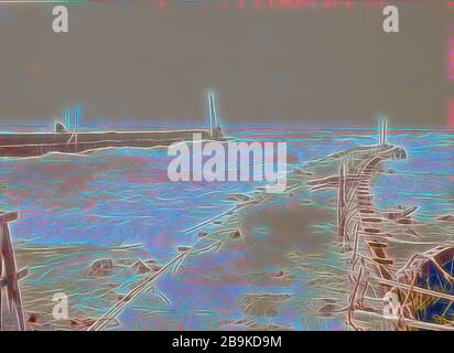 Tel Aviv. Eingang zum Zigarettenanzünder Waschbecken und schaue hinaus. 1934, Israel, Tel Aviv Stockfoto