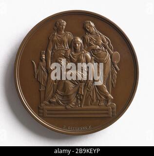 Erste Medaille der National School of Fine Arts Jacques-Edouard Gatteaux (1788-1881). Première médaille de l'école nationale des Beaux-arts Cuivre, après 1870. Paris, musée Carnavalet. Stockfoto