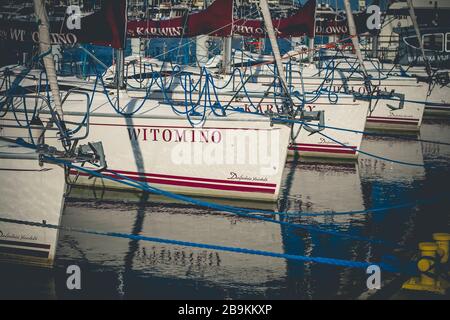 Yachts in Yacht-Hafen Marina Gdynia an der Danziger Bucht in der Ostsee, Gdynia Polen Stockfoto