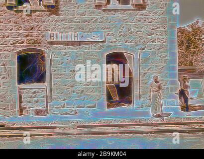 Bittir station entkernt mit Feuer. 1934, West Bank, Bethar, Naher Osten Stockfoto