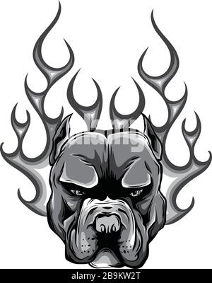 vektorgrafiken für das bulldog Fire Logo für Branding Stock Vektor