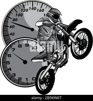 Motocross rider Ride motocross Vector Illustration Stock Vektor