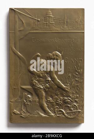 Medaille der französischen Sektion auf der Weltausstellung in Gent, 1913 René Grégoire (1871-1945). Médaille de la section française à l'Exposition universelle et internationale de Gand. Bronze, 1913. Paris, musée Carnavalet. Stockfoto