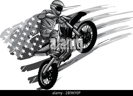 Motocross-Logo, Motor Cross Logo, Extreme Sport Stock Vektor