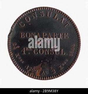 Konsulat, 1799-1804 (Dummy-Titel) Jacques-Jean Barre (1793-1855). Konsulat, 1799-1804. Cuivre, après,  , Paris, musée Carnavalet. Stockfoto