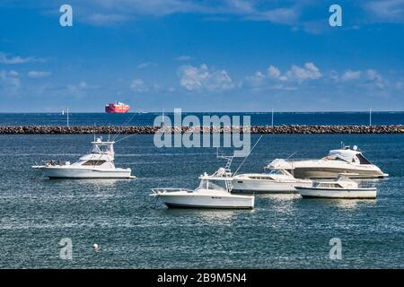 Boote im Hafen von Veracruz, Golf von Mexiko, Hafen von Veracruz, Mexiko Stockfoto