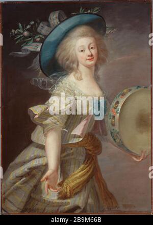 PORTRÄT EINER TÄNZERIN IN TAMBOURIN Marie-Louise-Elisabeth Vigée-Lebrun (1755-1842). 'Portrait d'une danseuse au tambourin', entre 1782-813. Huile sur toile. Paris, musée Cognacq-Jay. Stockfoto