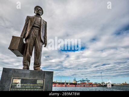 Spanische Einwandererstatue, Paseo del Malecon in Veracruz, Mexiko Stockfoto
