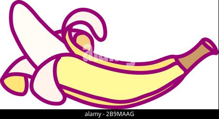 Vector handgezeichnete süße Fruchtclip Art. Banana Stock Vektor