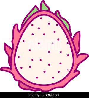 Vector handgezeichnete süße Fruchtclip Art. Dragonfruit Stock Vektor