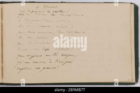 Reisealbum vom 16. Juni bis 19. Juli 1836. 'A Yvetot Victor Hugo (1802-1885). Album de voyage du 16 juin au 19 juillet 186. Ein Yvetot. Encre. Im Jahre 182. Paris, Maison de Victor Hugo. Stockfoto