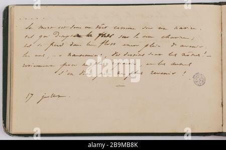 Reisealbum vom 16. Juni bis 19. Juli 1836. "Tod ist ... Victor Hugo (1802-1885). Album de voyage du 16 juin au 19 juillet 186. "La mort est..." . Crayon de Graphit. 1836-07-17. Paris, Maison de Victor Hugo. Stockfoto