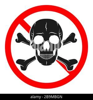 Gefahrenschild mit Schädel. Warnschild isoliert. Vektorgrafiken. Warnsymbol Stock Vektor