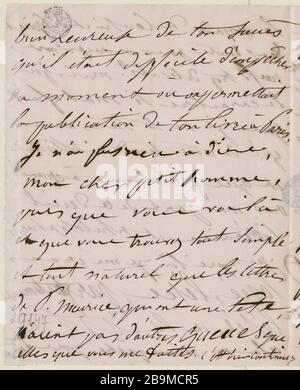 Am 27. April mittags [1856] Juliette Drouet a Victor Hugo; 27 avril dimanche midi [1856]; Maison Victor Hugo - Paris Stockfoto