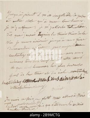 Sonntag, 5. Juli [1874] Juliette Drouet a Madame Paul Meurice; dimanche 5 Juillet [1874]; Maison Victor Hugo - Paris Stockfoto