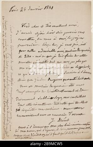 28. Januar [1881] Juliette Drouet a Paul Meurice; 28. Janvier [1881]; Maison Victor Hugo - Paris Stockfoto