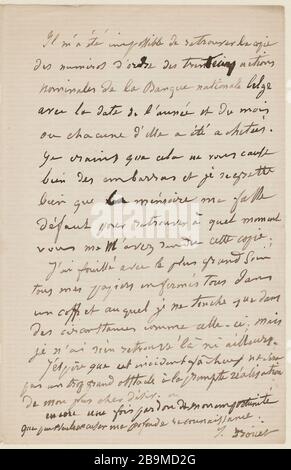 Montag, 28. März [1881] Juliette Drouet a Paul Meurice; lundi 28 mars [1881]; Maison Victor Hugo - Paris Stockfoto