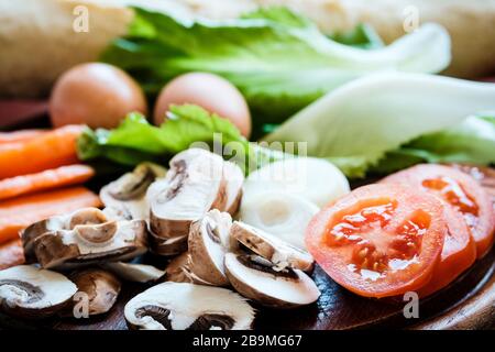 Frische Zutaten für Banh Mi Sandwiches Stockfoto