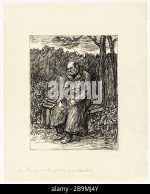 Die Erleichterung von unten kann von oben (Teil IV, Buch 4) Albert Morand retten. Secours d'en BAS peut-être secours d'en haut (Ive partie, Livre 4). Projet d'Illustration pour le roman de Victor Hugo, 'Les Misérables'. Crayon Conté ou pierre noire industrielle sur Papier, vers 1920. Paris, Maison de Victor Hugo. Stockfoto