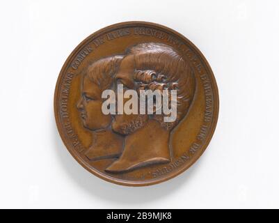 Gesetz vom 30. August 1842 über die königliche Mehrheit und die regentschaft Maurice Valentin Borrel (1804-1882). Loi du 30 août, im Jahre um die Majorité royale et la régence. Bronze. Paris, Musée Carnavalet. Stockfoto