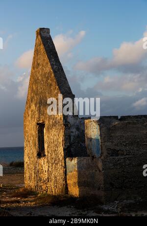 Salzsteg Ruinen Bonaire, Karibik Stockfoto