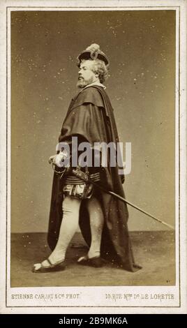 Simon Fox in der Rolle von Mary Tudor Slash im Theater der Porte Saint-Martin, 27. September 1873 Etienne Carjat (1828-1906). Simon Renard dans le rôle de Taillade dans 'Marie Tudor' au théâtre de la Porte-Saint-Martin. Paris (Xème arr.), 27 septembre 1873. Paris, Maison de Victor Hugo. Stockfoto