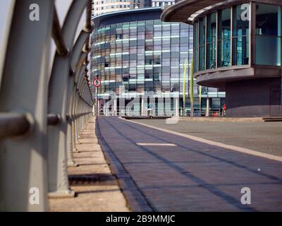 Leere Straßen Manchester nach dem Covid 19 Coronavirus Lockdown Stockfoto